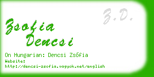 zsofia dencsi business card