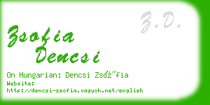 zsofia dencsi business card